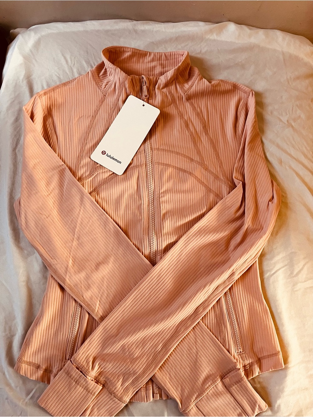 lululemon athletica Pink Ribbed Full-Zip Jacket